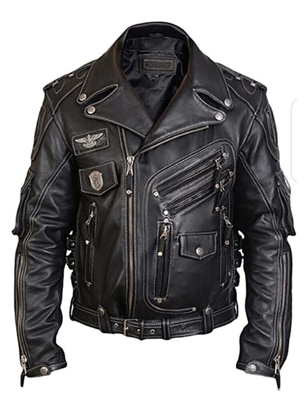 Men's Top Grain Premium Biker Leather Jacket  Men's BikerMotorcycle Jackets  Ohio Leather Factory